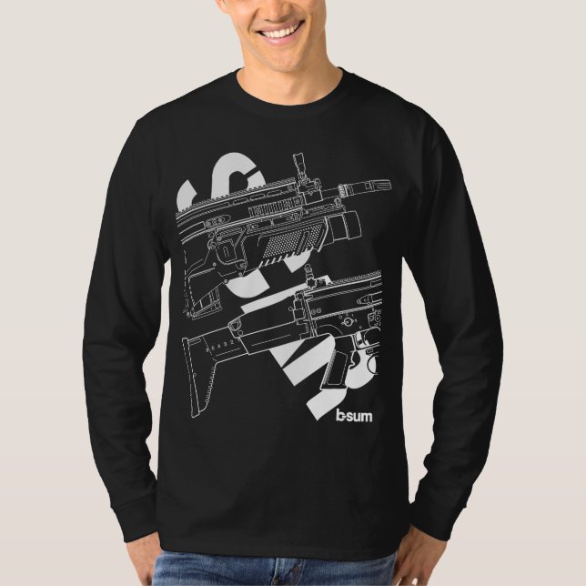 military t-shirts FN SCAR Assault Rifle (Framsida)