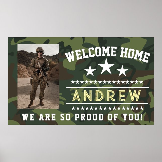 Military Welcome Home Banner - Army National Guard Poster (Framsidan)
