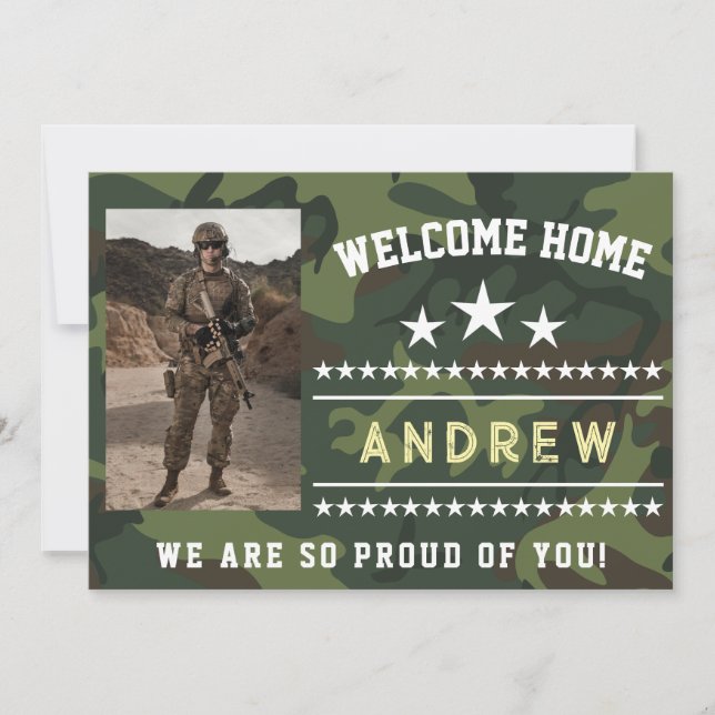 Military Welcome Home Invitation – Army National  Inbjudningar (Framsida)