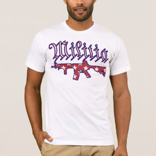 Militia-deklarationströja, patriotisk amerikansk s t shirt