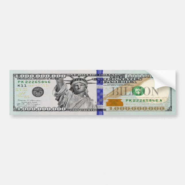 Miljarddollarräkning med Lady Liberty Bildekal (Framsidan)