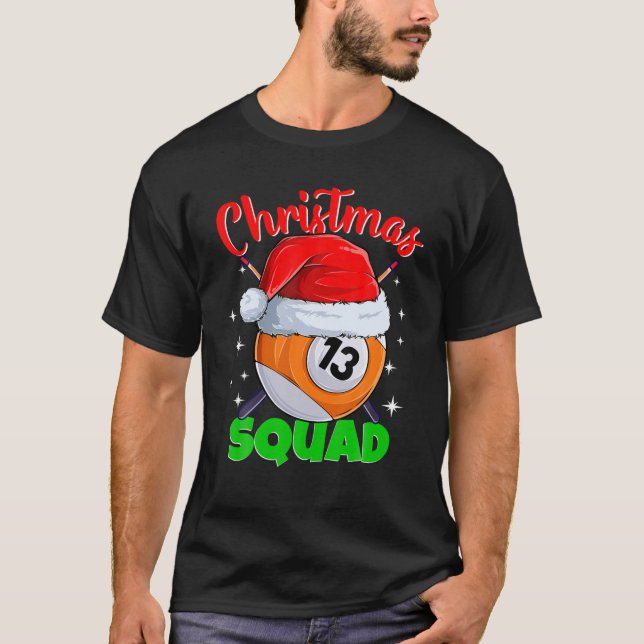 Miljarder 13 Boll-julafton Bassäng Bollar Billi T Shirt (Framsida)