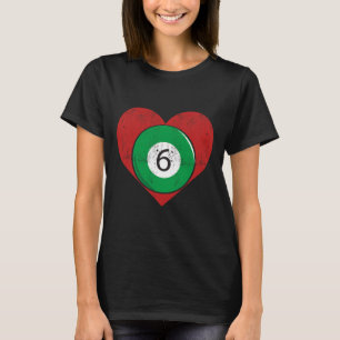 Miljarder 6 Boll Heart Kärlek för sportbiljardpris T Shirt