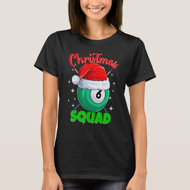 Miljarder 6 Boll-julafton Bassäng Bollar Billia T Shirt (Framsida)