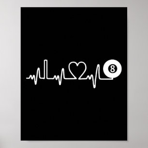 Miljarder Heartslag! Jag Kärlek Billiards! Bassäng Poster
