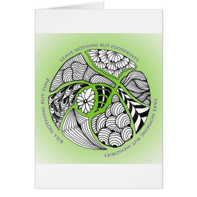 Miljö- Mantra för fotvandrare & bergklättrare Hälsningskort (Framsidan)