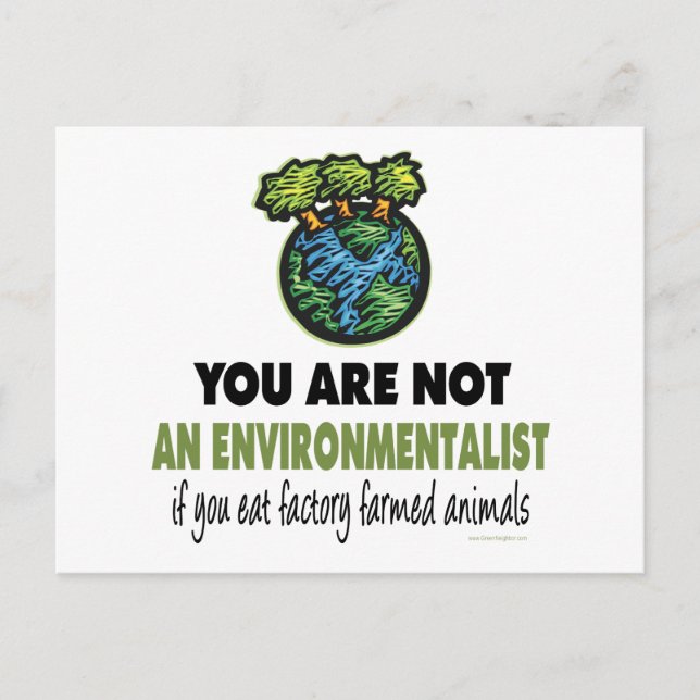 Miljöalist = Vegan, Vegetarian Vykort (Framsida)