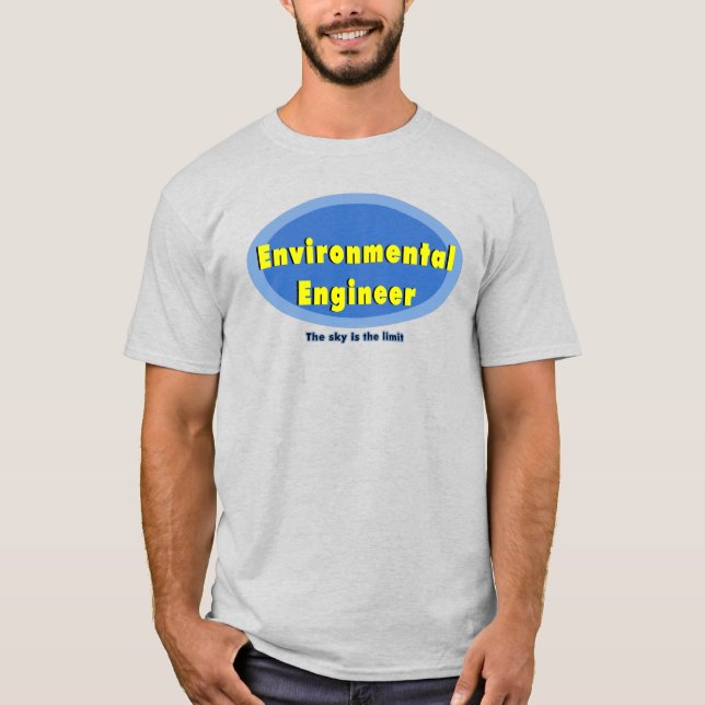 Miljöblå Oval Ingenjör T Shirt (Framsida)