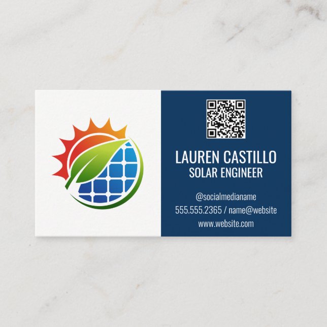 Miljöenergi | Energi för solpaneler Visitkort (Framsida)