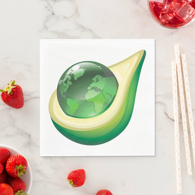 Miljöjorden Avocado Globe Sustainable Planet Pappersservett (Skapare uppladdad)