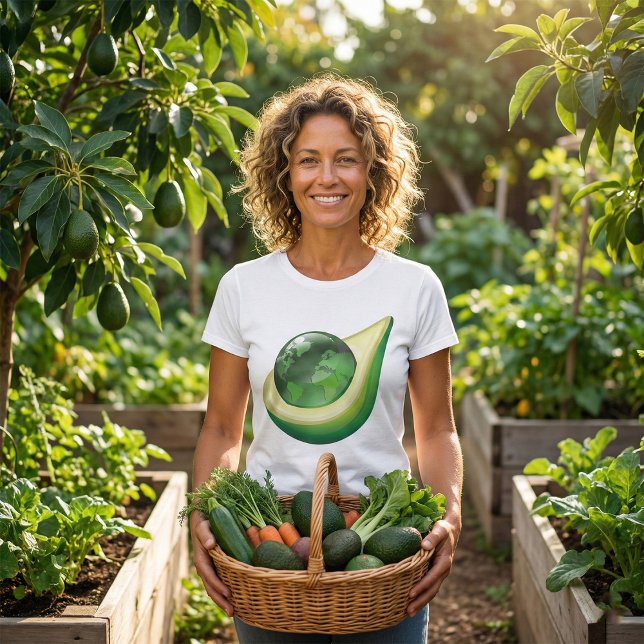 Miljöjorden Avocado Globe Sustainable Planet T Shirt (Skapare uppladdad)