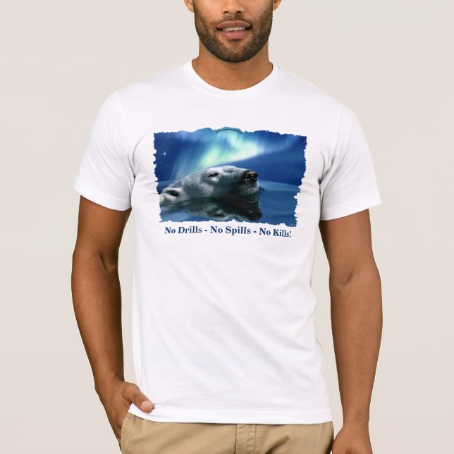 Miljökonst för oljeborrning med polar t shirt (Framsida)