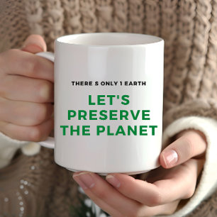 Miljömedvetandet stoppar klimatförändringen kaffemugg