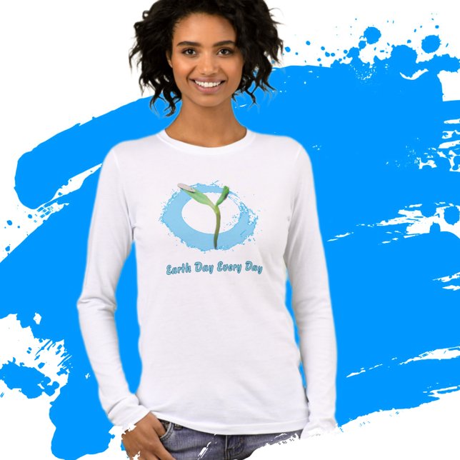 Miljömedvetenhet varje dag på jorddagen t shirt (Eco-friendly themed design for nature lovers.)