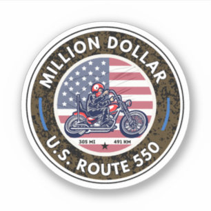 miljon dollar highway colorado motorcykel resa klistermärken