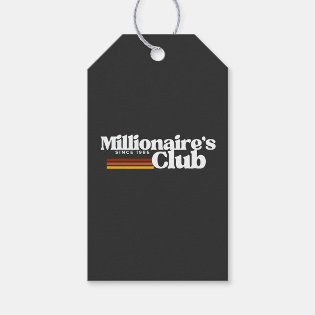 'Miljonärsklubben' Entreprenörer Retro Tänkande  Presentetikett (Framsidan)