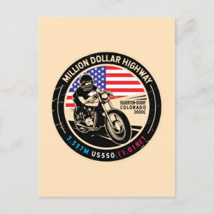 Miljondollarmotorcykel i motorväg Colorado Vykort