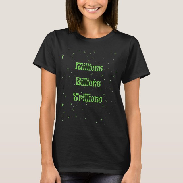 Miljoner miljarder triljoner pengar Mindset T Shirt (Framsida)