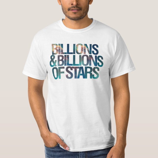 Miljoner och miljarder stjärnor t shirt (Framsida)