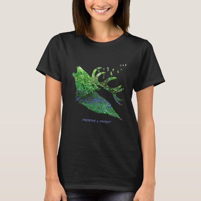 Miljöskydd och bevarande hjort flo t shirt (Framsida)