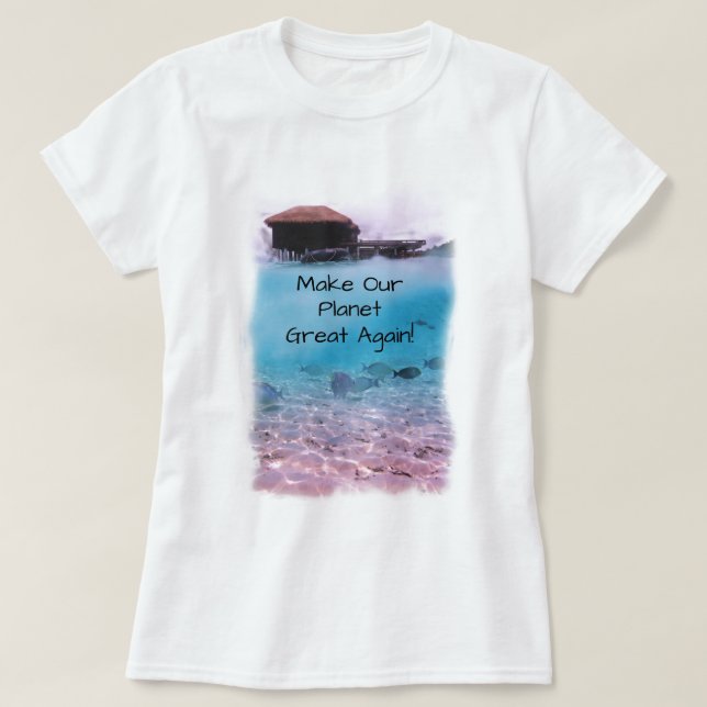 Miljöskyddklimatförändringmedvetenhet Tee Shirt (Design framsida)