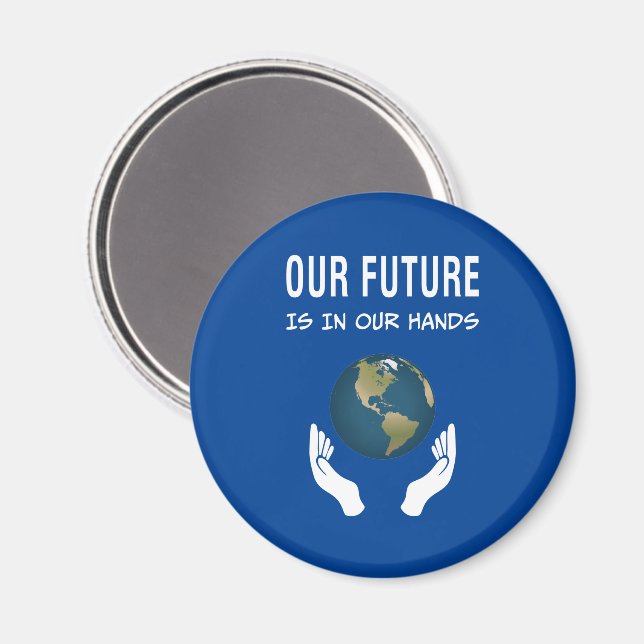 Miljötänkande vår framtid ligger i vår Händer-plan Magnet (Front/Back)