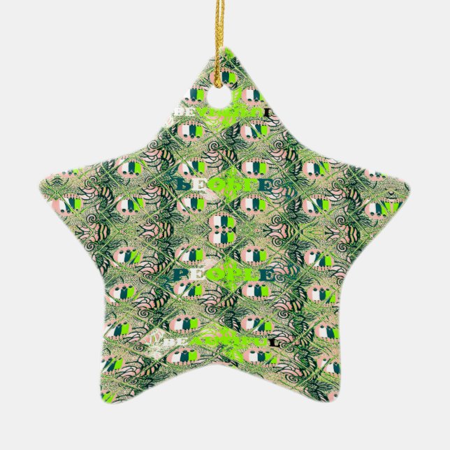 Miljövänlig Afrika Motif - Naturinspirerad afrikan Julgransprydnad Keramik (Framsidan)