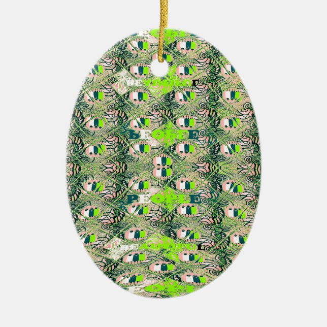 Miljövänlig Afrika Motif - Naturinspirerad afrikan Julgransprydnad Keramik (Framsidan)
