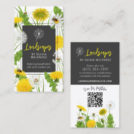 Miljövänlig Gräsmatta-vård Dandelion & Bees Visitkort