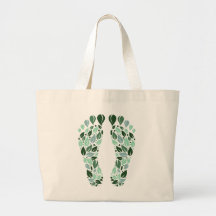 Miljövänlig Grön Blad Fotavtryck Toteväska