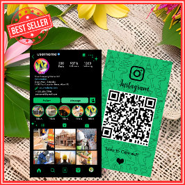 Miljövänlig Grön Konstruktion Instagram QR Visitkort
