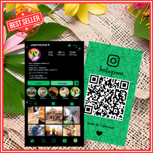 Miljövänlig Grön Konstruktion Instagram QR Visitkort