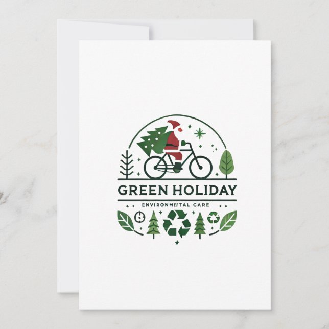 Miljövänlig juldekoration | Grön höstfestkonst Julkort (Framsida)