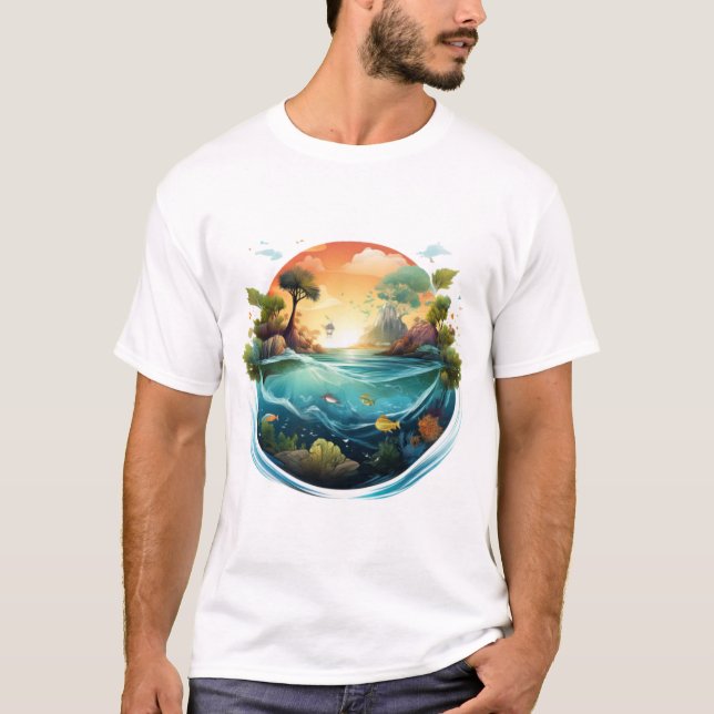 Miljövänlig konst: Natur- och havsförbindelse T Shirt (Framsida)
