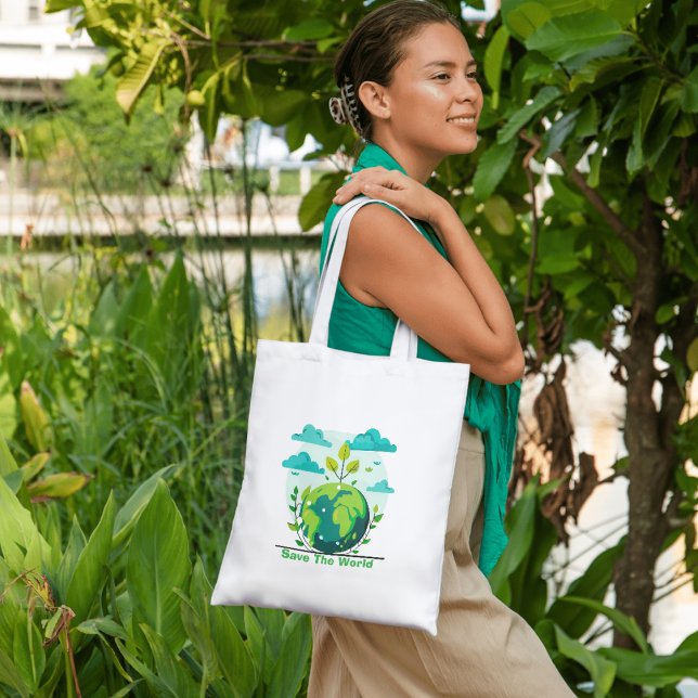 Miljövänlig "Spara The World" Spara Nature" Jumbo Tygkasse (Skapare uppladdad)