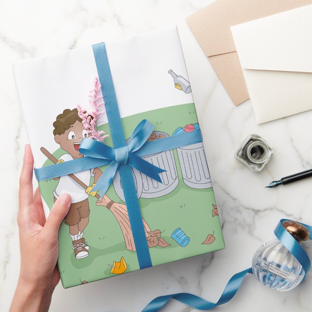 Miljövänliga barn Städning återvinning av campingp Presentpapper (Skapare uppladdad)