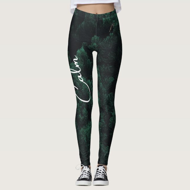 Miljövänliga, minimalistiska naturlaggar leggings (Framsida)