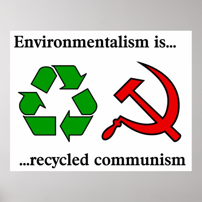Miljövänlighet är återvunnen kommunism poster (Framsidan)