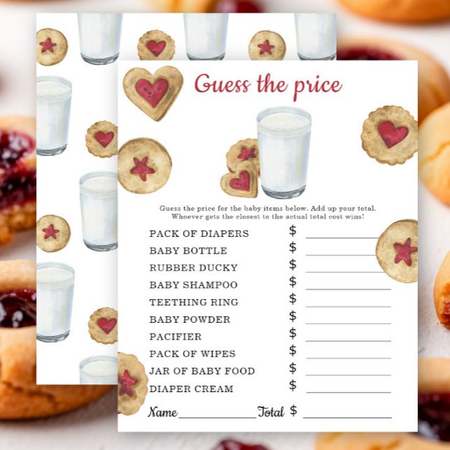 Milk and cookies baby shower Price guess game (Skapare uppladdad)