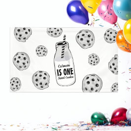Milk and Cookies Sweet One Birthday Banner