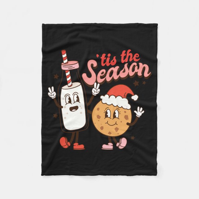 Milk And Cookies Tis The Season Holiday  Fleecefilt (Framsidan)