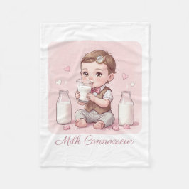 Milk Connoisseur Baby Boy Print Nursery Fleecefilt