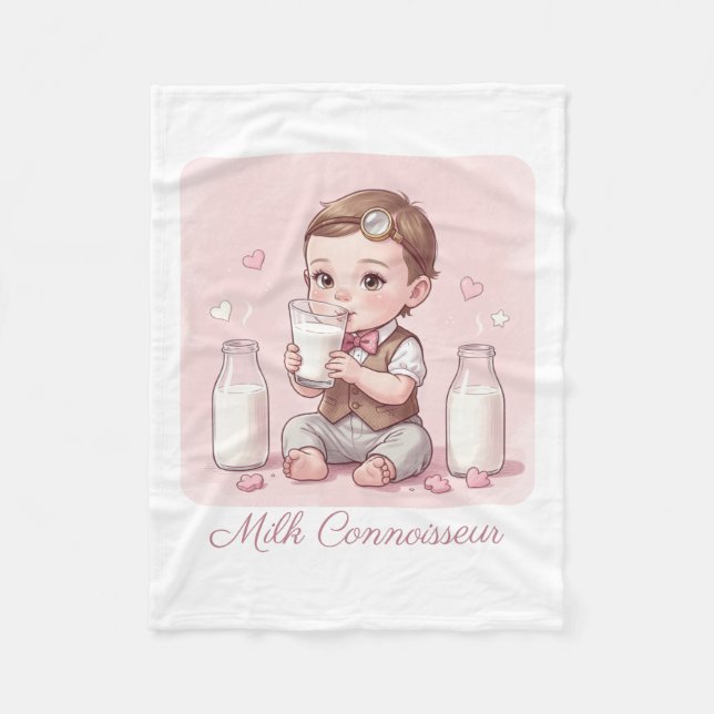 Milk Connoisseur Baby Boy Print Nursery Fleecefilt (Framsidan)