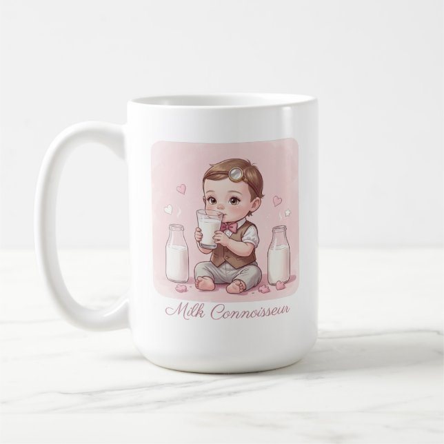 Milk Connoisseur Baby Boy Print Nursery Kaffemugg (Vänster)