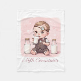 Milk Connoisseur Baby Girl Print Nursery Fleecefilt