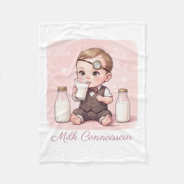 Milk Connoisseur Baby Girl Print Nursery Fleecefilt (Framsidan)