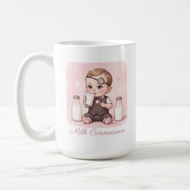 Milk Connoisseur Baby Girl Print Nursery Kaffemugg (Vänster)