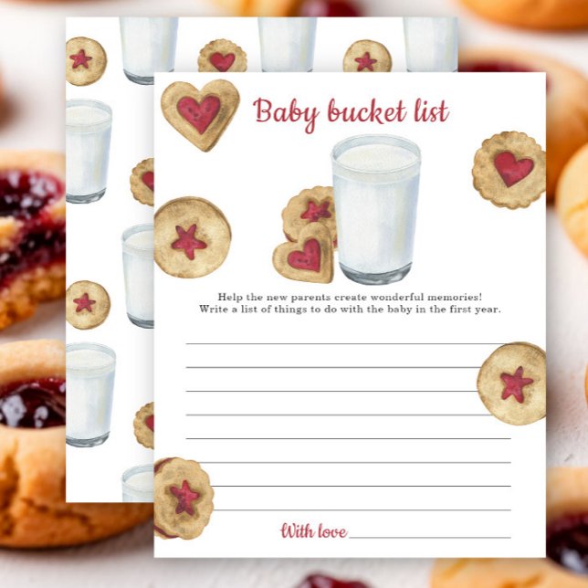 Milk & Cookies Baby Shower Baby bucket list (Skapare uppladdad)