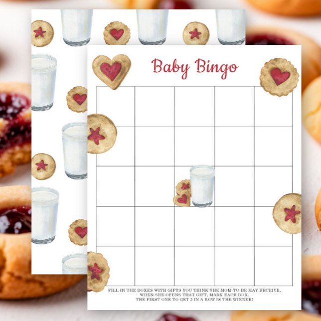 Milk & cookies Baby shower bingo game (Skapare uppladdad)