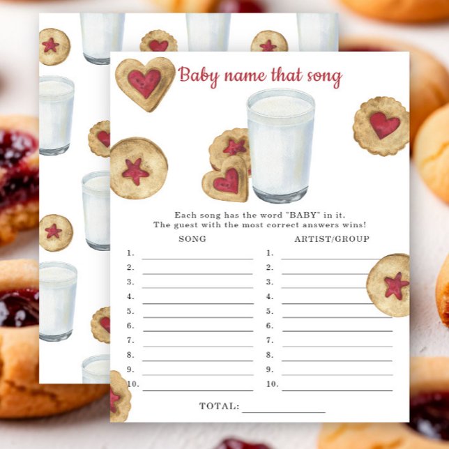 Milk & Cookies Baby shower Name that song game (Skapare uppladdad)